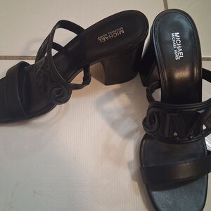 Michael Kors Black Block Heel Sandals